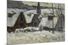 Village breton sous la neige-Paul Gauguin-Mounted Giclee Print