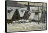 Village breton sous la neige-Paul Gauguin-Framed Stretched Canvas