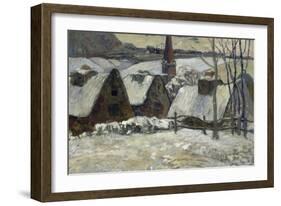 Village breton sous la neige-Paul Gauguin-Framed Giclee Print