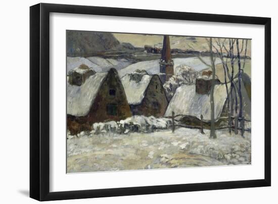 Village breton sous la neige-Paul Gauguin-Framed Giclee Print
