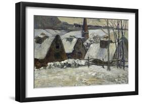 Village breton sous la neige-Paul Gauguin-Framed Giclee Print