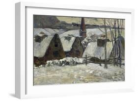 Village breton sous la neige-Paul Gauguin-Framed Giclee Print