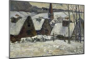 Village breton sous la neige-Paul Gauguin-Mounted Giclee Print