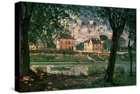 Village by the Seine (Villeneuve-La-Garenne)-Alfred Sisley-Stretched Canvas