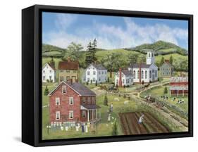 Village Center-Bob Fair-Framed Stretched Canvas