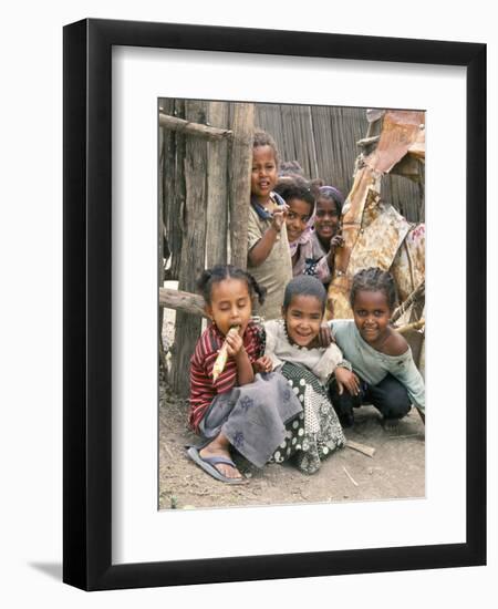 Village Children in Bati, Northern Highlands, Ethiopia, Africa-Tony Waltham-Framed Premium Photographic Print
