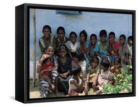 Village Children, Sri Lanka-Yadid Levy-Framed Stretched Canvas