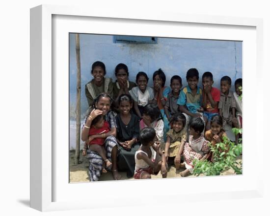 Village Children, Sri Lanka-Yadid Levy-Framed Photographic Print