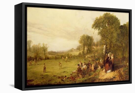 Village Cricket-John Ritchie-Framed Stretched Canvas