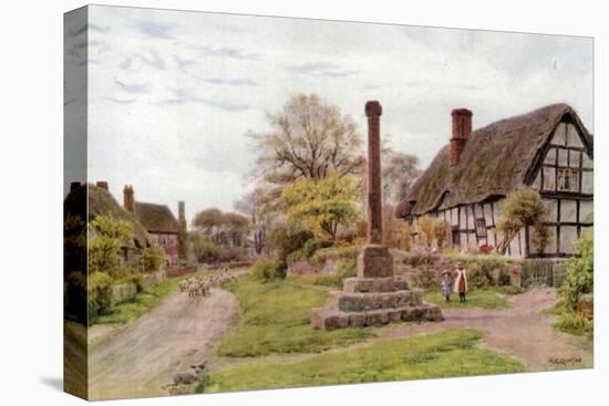Village Cross, Ashton-Under-Hill, Gloucester-Alfred Robert Quinton-Stretched Canvas
