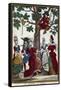 Village Dance, Engraving-Nicolas Arnoult-Framed Stretched Canvas