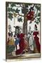 Village Dance, Engraving-Nicolas Arnoult-Stretched Canvas