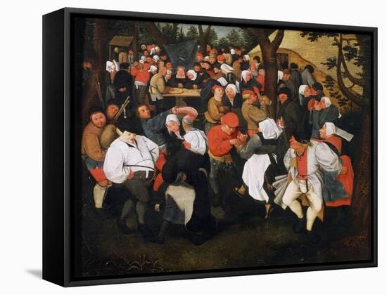 Village Dance-Pieter Brueghel the Younger-Framed Stretched Canvas