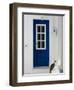 Village Door with Cat, Kokkari, Samos, Aegean Islands, Greece-Walter Bibikow-Framed Photographic Print