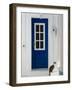 Village Door with Cat, Kokkari, Samos, Aegean Islands, Greece-Walter Bibikow-Framed Photographic Print