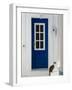 Village Door with Cat, Kokkari, Samos, Aegean Islands, Greece-Walter Bibikow-Framed Photographic Print