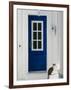 Village Door with Cat, Kokkari, Samos, Aegean Islands, Greece-Walter Bibikow-Framed Photographic Print