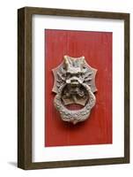 Village Door with Ornate Dragon Knocker, Zhujiajiao, China-Cindy Miller Hopkins-Framed Photographic Print