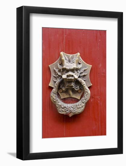 Village Door with Ornate Dragon Knocker, Zhujiajiao, China-Cindy Miller Hopkins-Framed Photographic Print
