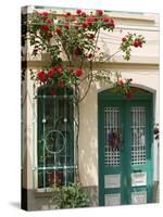 Village Doorway, Agiasos, Lesvos, Mytilini, Aegean Islands, Greece-Walter Bibikow-Stretched Canvas