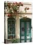 Village Doorway, Agiasos, Lesvos, Mytilini, Aegean Islands, Greece-Walter Bibikow-Stretched Canvas