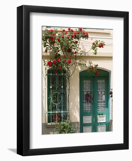 Village Doorway, Agiasos, Lesvos, Mytilini, Aegean Islands, Greece-Walter Bibikow-Framed Photographic Print