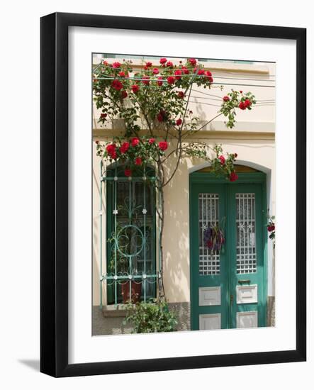 Village Doorway, Agiasos, Lesvos, Mytilini, Aegean Islands, Greece-Walter Bibikow-Framed Photographic Print