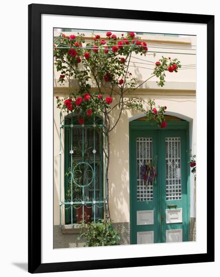 Village Doorway, Agiasos, Lesvos, Mytilini, Aegean Islands, Greece-Walter Bibikow-Framed Photographic Print