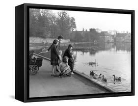 Village Duck Pond Scene, Tickhill, Doncaster, South Yorkshire, 1961-Michael Walters-Framed Stretched Canvas