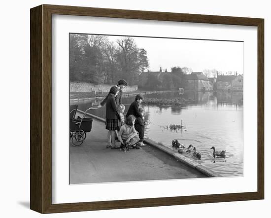 Village Duck Pond Scene, Tickhill, Doncaster, South Yorkshire, 1961-Michael Walters-Framed Photographic Print