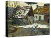 Village En Hiver-Victor Charreton-Stretched Canvas