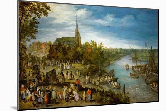 Village Fair in Schelle, 1614-Jan Brueghel the Elder-Mounted Giclee Print