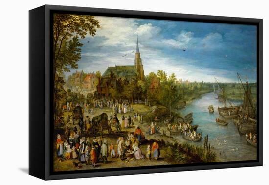 Village Fair in Schelle, 1614-Jan Brueghel the Elder-Framed Stretched Canvas