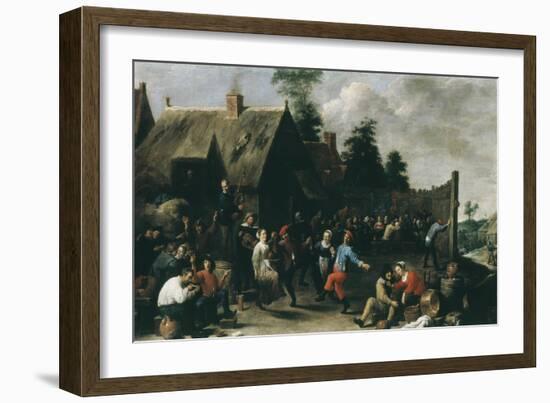 Village Festival, 1637-David Teniers the Younger-Framed Giclee Print