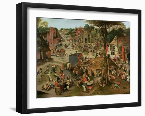 Village Festival in Honour of St. Hubert and St. Anthony, 1632-Pieter Brueghel the Younger-Framed Giclee Print