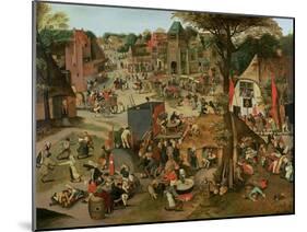 Village Festival in Honour of St. Hubert and St. Anthony, 1632-Pieter Brueghel the Younger-Mounted Giclee Print
