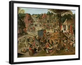 Village Festival in Honour of St. Hubert and St. Anthony, 1632-Pieter Brueghel the Younger-Framed Giclee Print