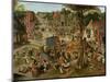 Village Festival in Honour of St. Hubert and St. Anthony, 1632-Pieter Brueghel the Younger-Mounted Giclee Print