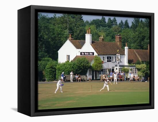 Village Green Cricket, Tilford, Surrey, England, UK-Rolf Richardson-Framed Stretched Canvas