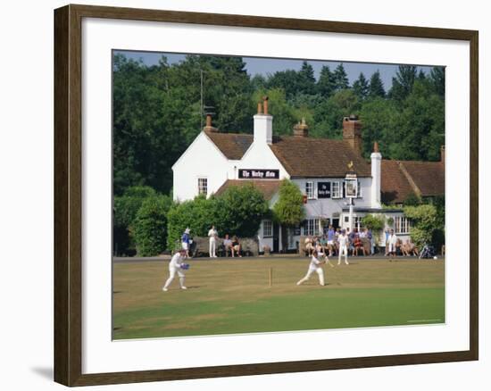 Village Green Cricket, Tilford, Surrey, England, UK-Rolf Richardson-Framed Photographic Print