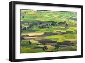 Village house and farmland in the mountain, Gondar, Ethiopia-Keren Su-Framed Photographic Print