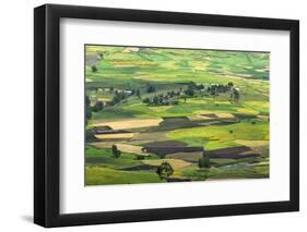 Village house and farmland in the mountain, Gondar, Ethiopia-Keren Su-Framed Photographic Print