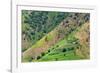 Village house and farmland on mountain slope, Simien Mountain, Ethiopia-Keren Su-Framed Photographic Print