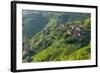 Village House and Rice Terraces in the Mountain, Longsheng, China-Keren Su-Framed Photographic Print