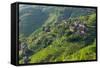 Village House and Rice Terraces in the Mountain, Longsheng, China-Keren Su-Framed Stretched Canvas