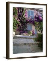 Village House Covered with Bougainvillea, Grimaud, Var, Cote d'Azur, Provence, France-Ruth Tomlinson-Framed Photographic Print