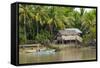 Village House on the Shore of Kaladan River, Rakhine State, Myanmar-Keren Su-Framed Stretched Canvas