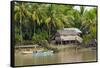 Village House on the Shore of Kaladan River, Rakhine State, Myanmar-Keren Su-Framed Stretched Canvas