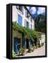 Village House with Blue Shutters, Lapradelle-Puilaurens, Aude, Languedoc-Roussillon, France-Ruth Tomlinson-Framed Stretched Canvas