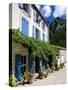 Village House with Blue Shutters, Lapradelle-Puilaurens, Aude, Languedoc-Roussillon, France-Ruth Tomlinson-Stretched Canvas